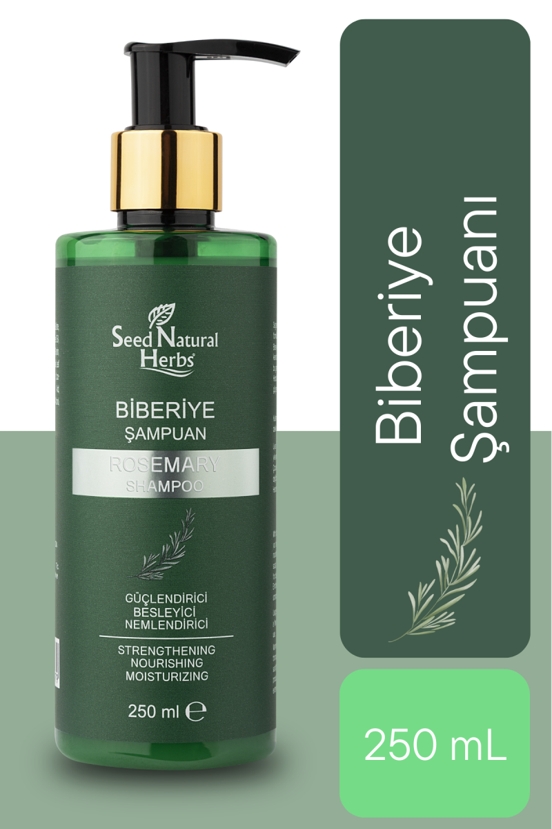 Seed Natural Herbs Biberiye Şampuanı Dökülme Karşıtı ve Hızlı Uzamaya Yardımcı Keratin Özlü 250 ml