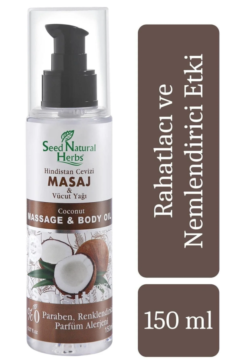 Seed Natural Herbs Hindistan Cevizi Masaj Vücut Yağı 150 ml