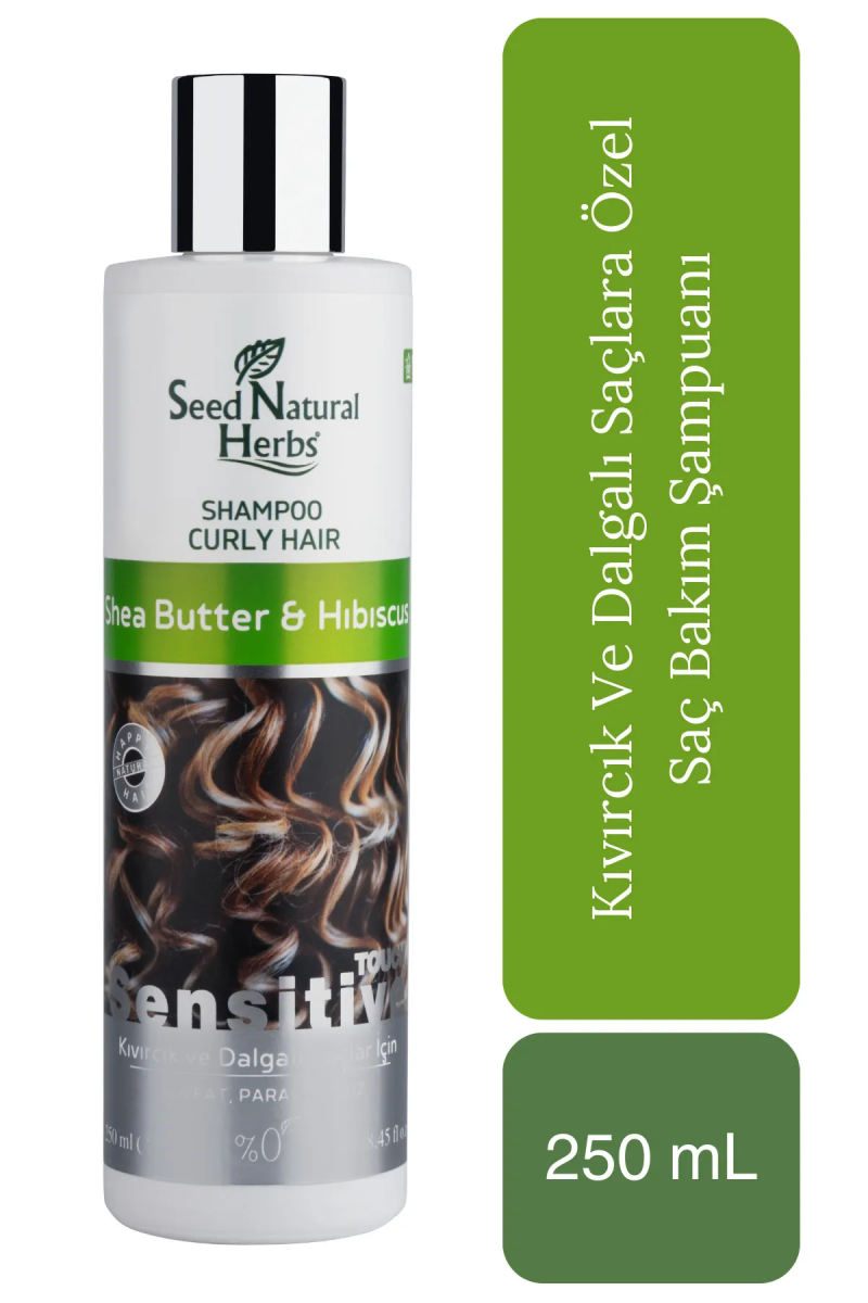Seed Natural Herbs Shea Butter & Hibiscus Kıvırcık Ve Dalgalı Saçlara Özel Şampuan 250 mL