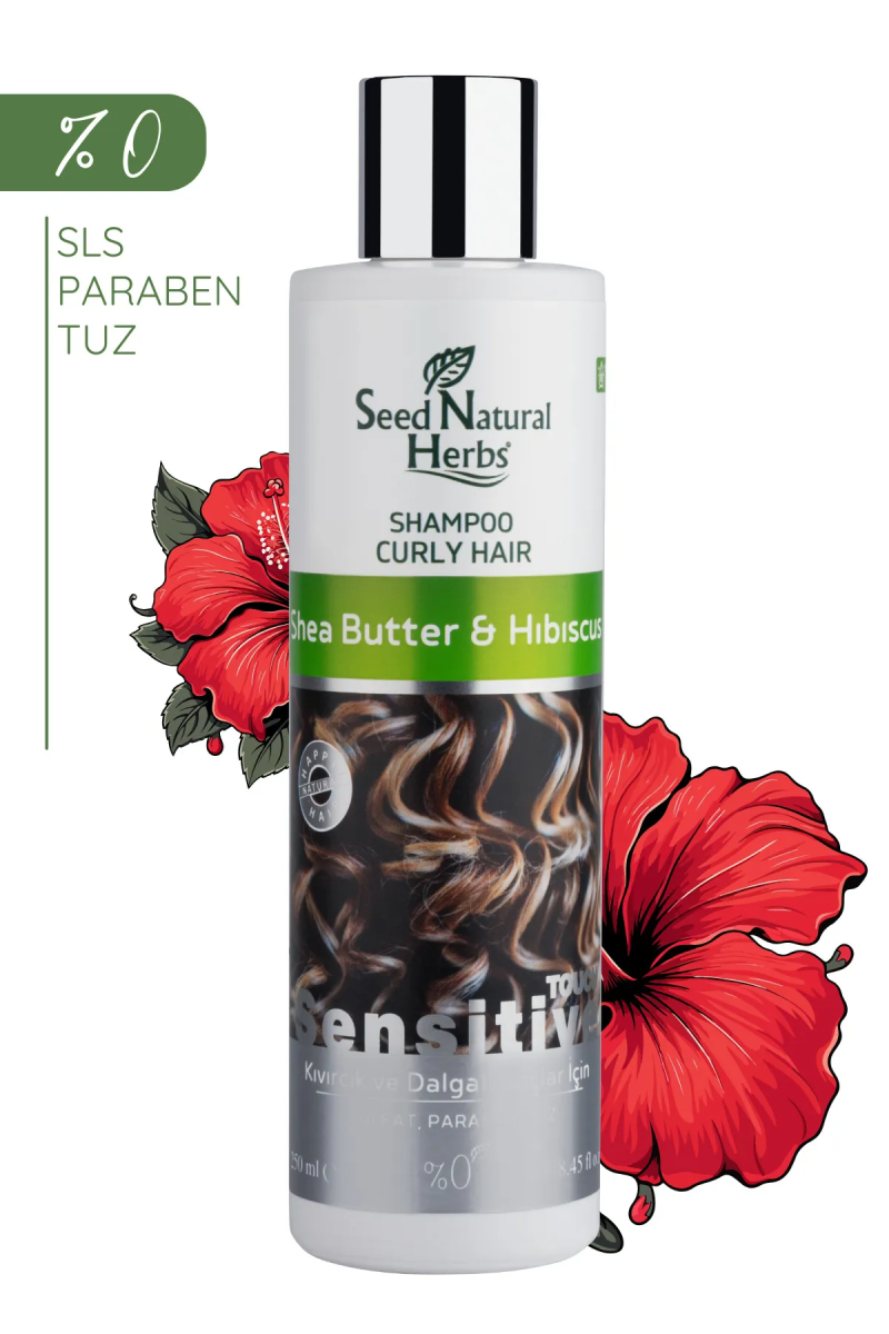 Seed Natural Herbs Shea Butter & Hibiscus Kıvırcık Ve Dalgalı Saçlara Özel Şampuan 250 mL